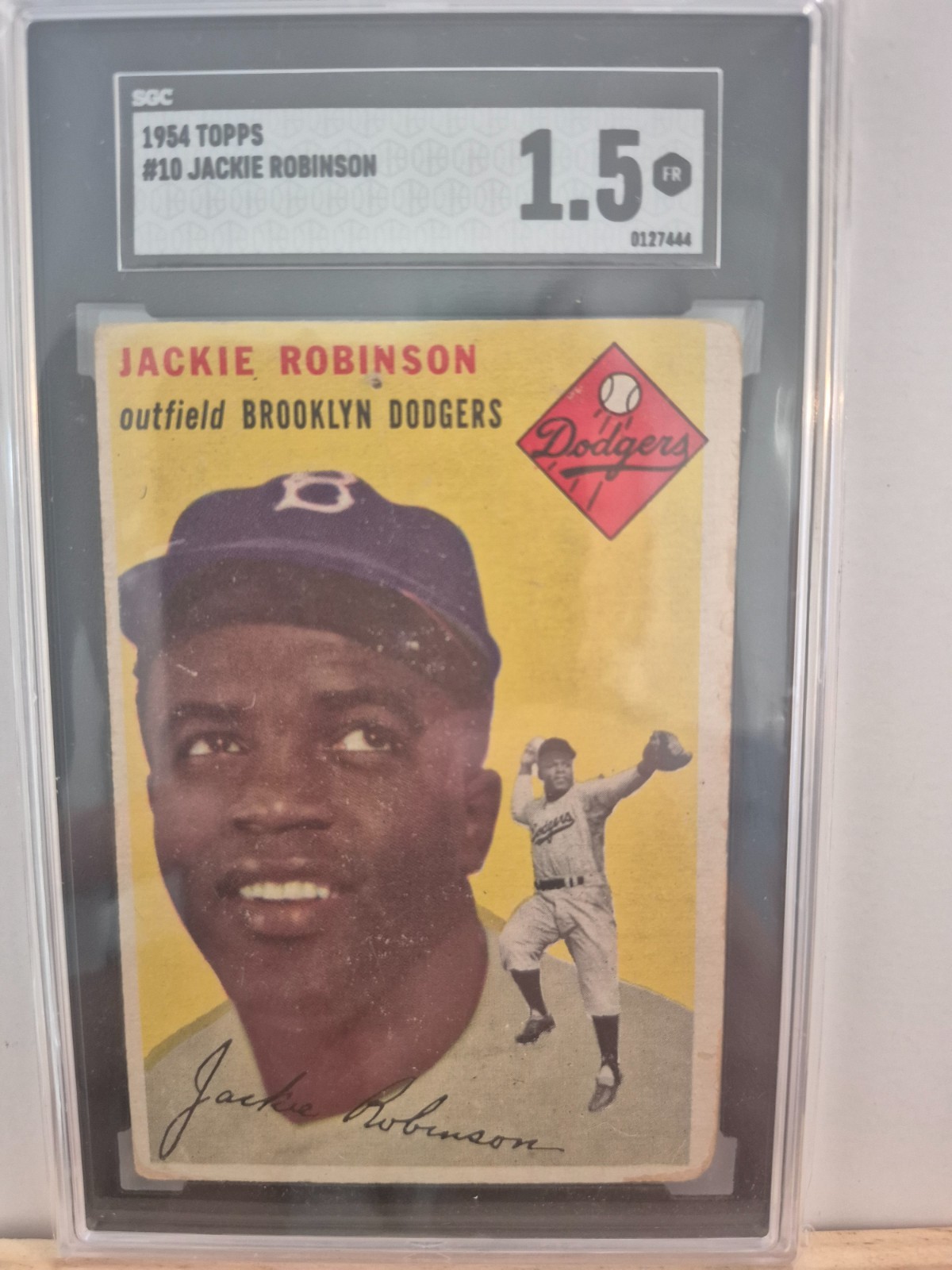 1954 Topps Jackie Robinson #10 WHITE BACK SGC 1.5 HOF Brooklyn Dodgers