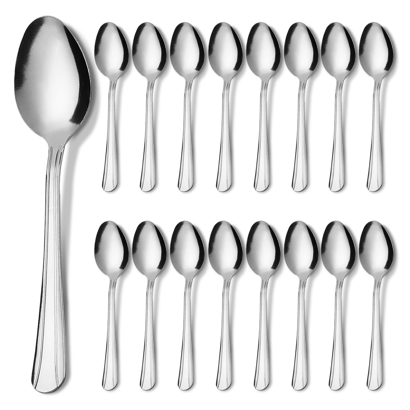 KOOMADE 16/36/60pcs silver stainless steel cutlery spoon set Home kitchen