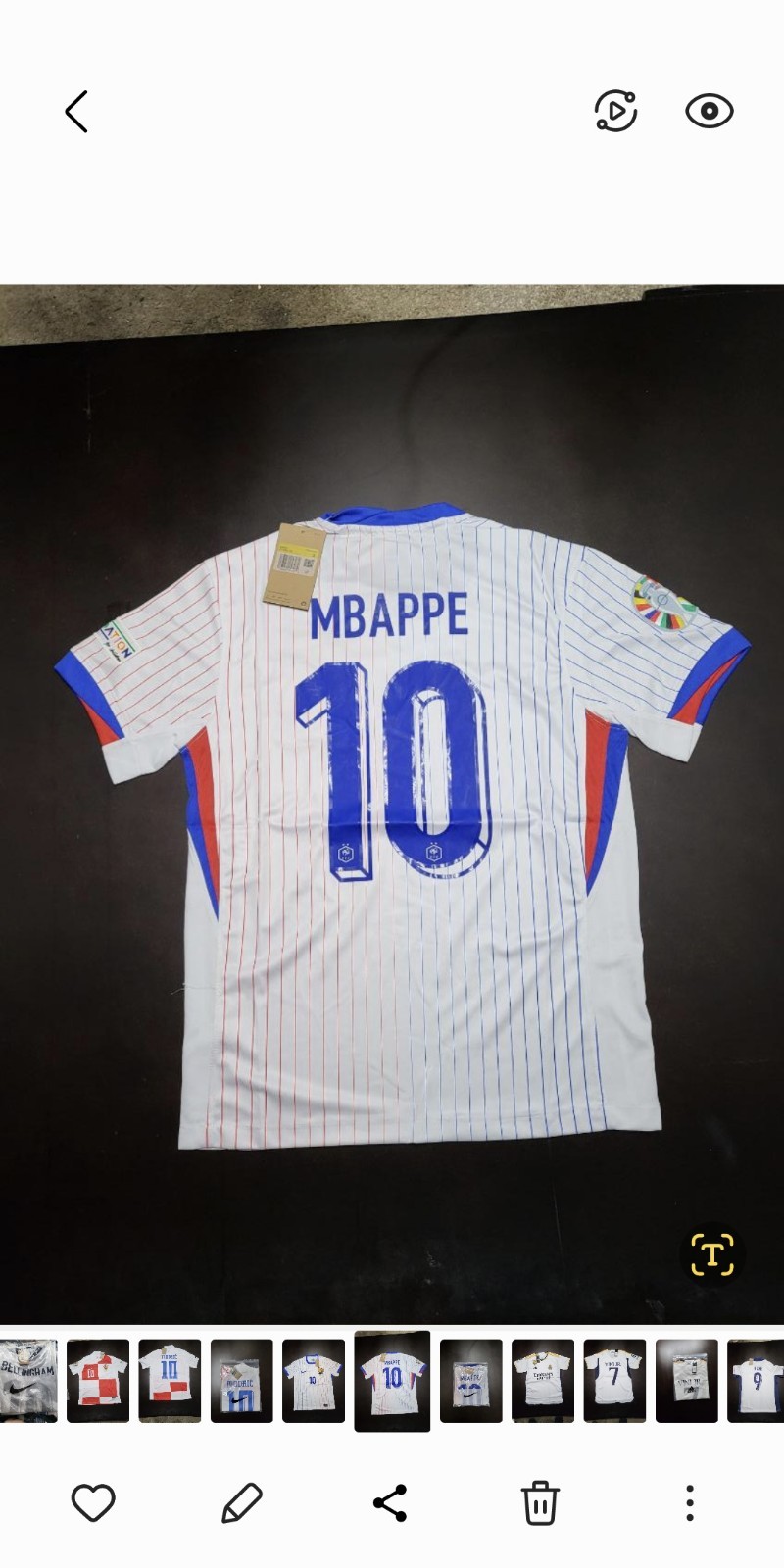 Nike France 2024g5 Stadium Away Mbappe #10 (US Small Size) - FJ4273-100 Nike France 2024g5 Stadium Away Mbappe #10 (US Small Size) - FJ4273-100