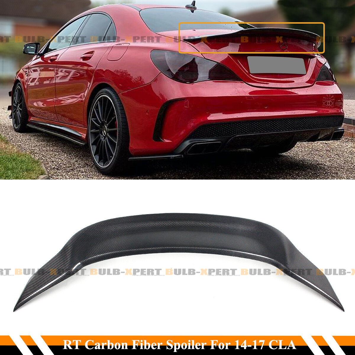 FOR 14-19 MERCEDES CLA250 CLA45 AMG W117 R STYLE CARBON FIBER TRUNK SPOILER WING