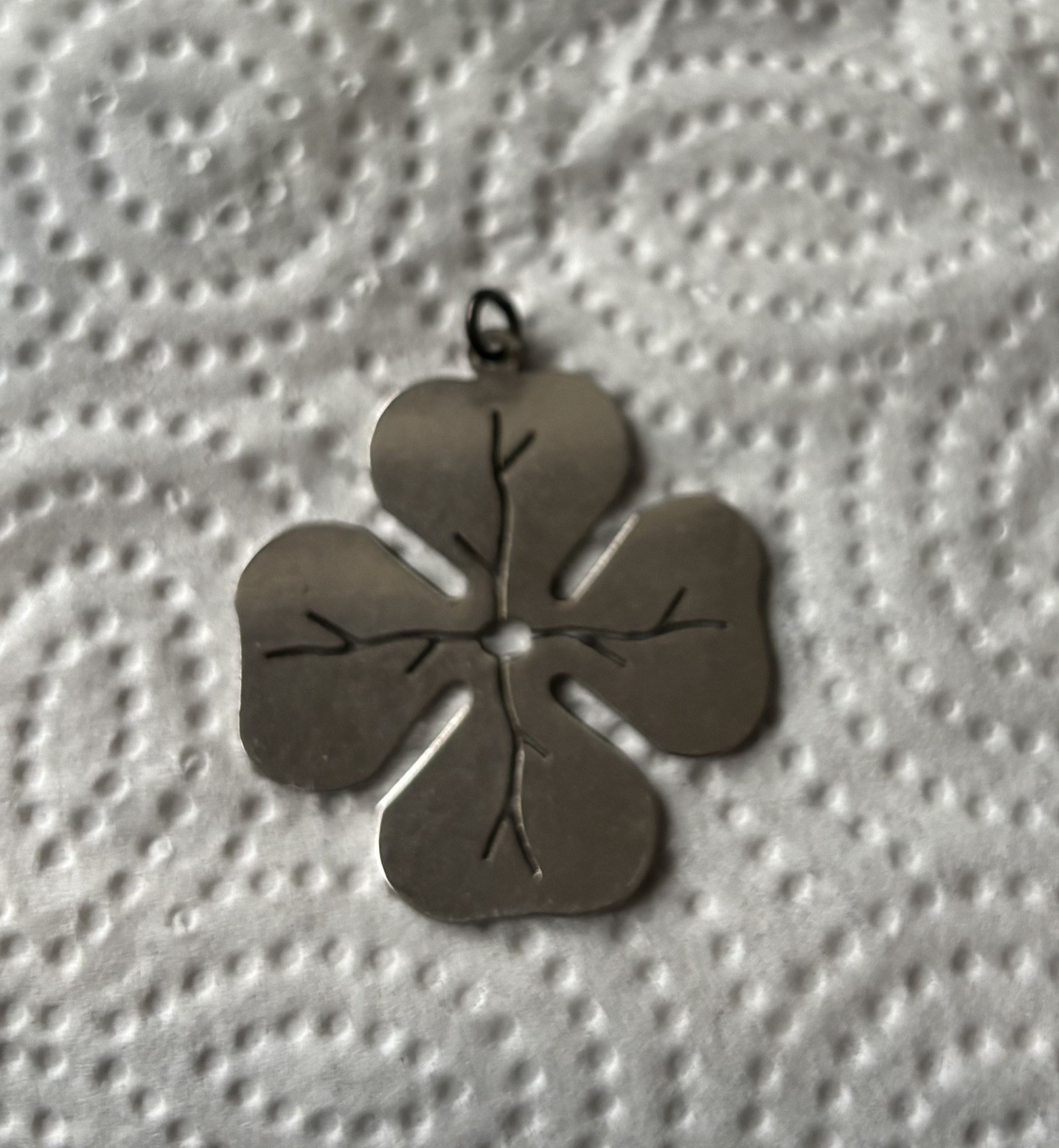 Vintage Rare Sterling Silver European Four Leaf Clover Lucky Pendant - 9 g 