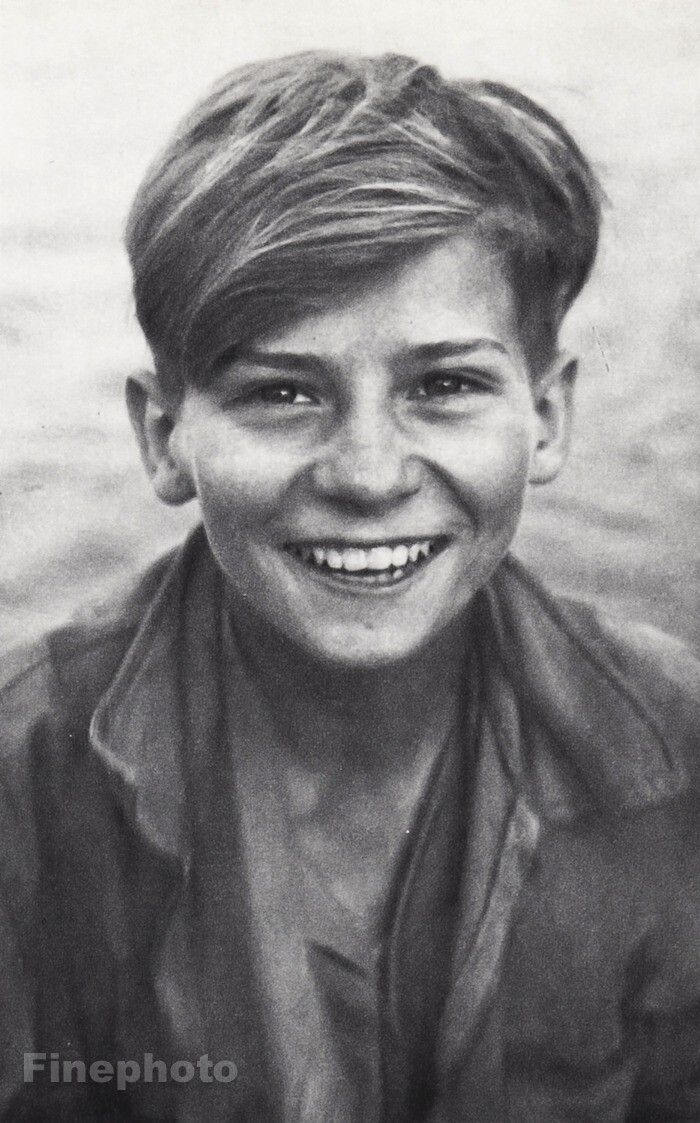 1960s Young Happy Boy Portrait Smile Brittany Vintage Jos Le Doare Photo Gravure