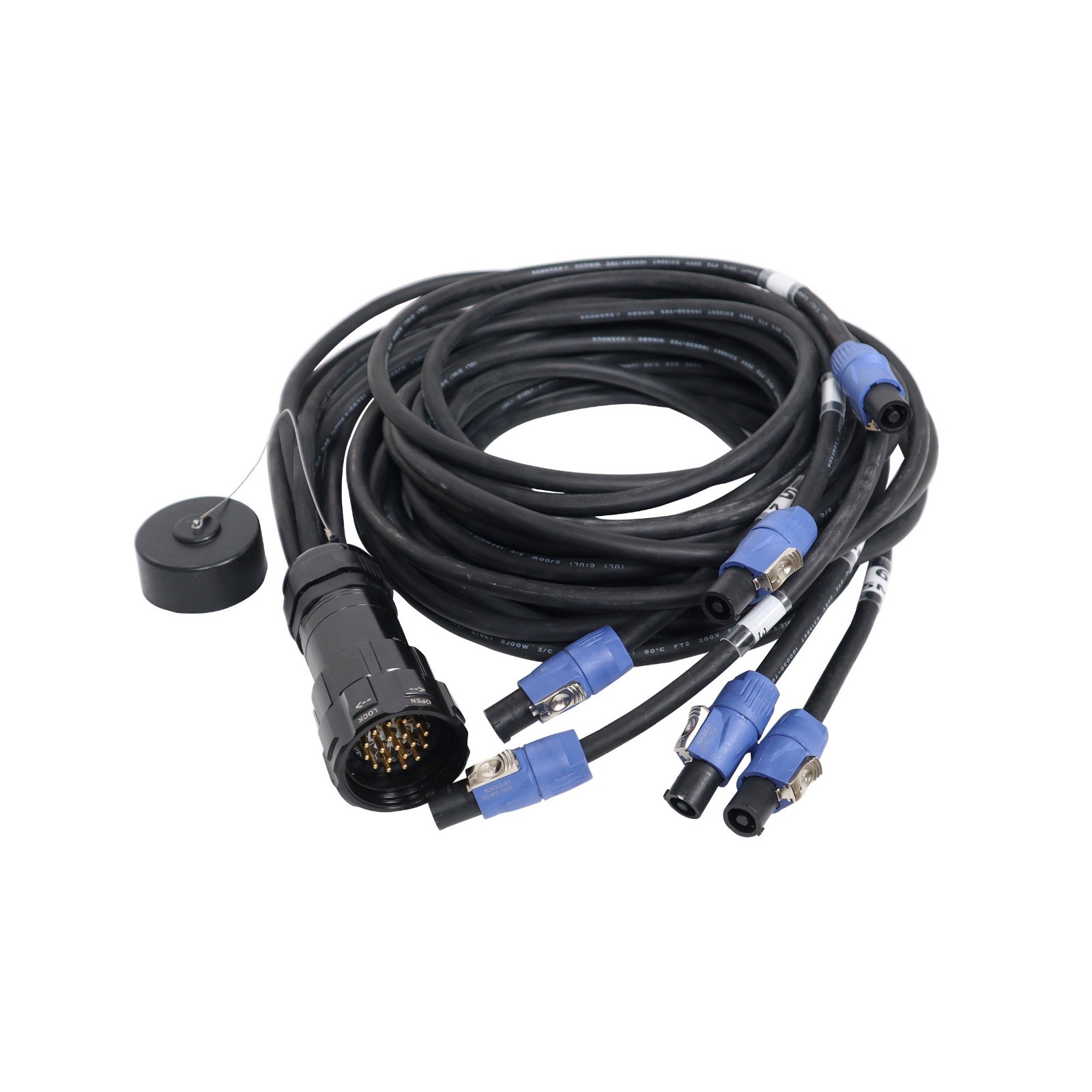 Prox 19 PIN Soco Socapex to 6 PowerCon Female Staggered 6, 6, 10, 10, 16, 16ft