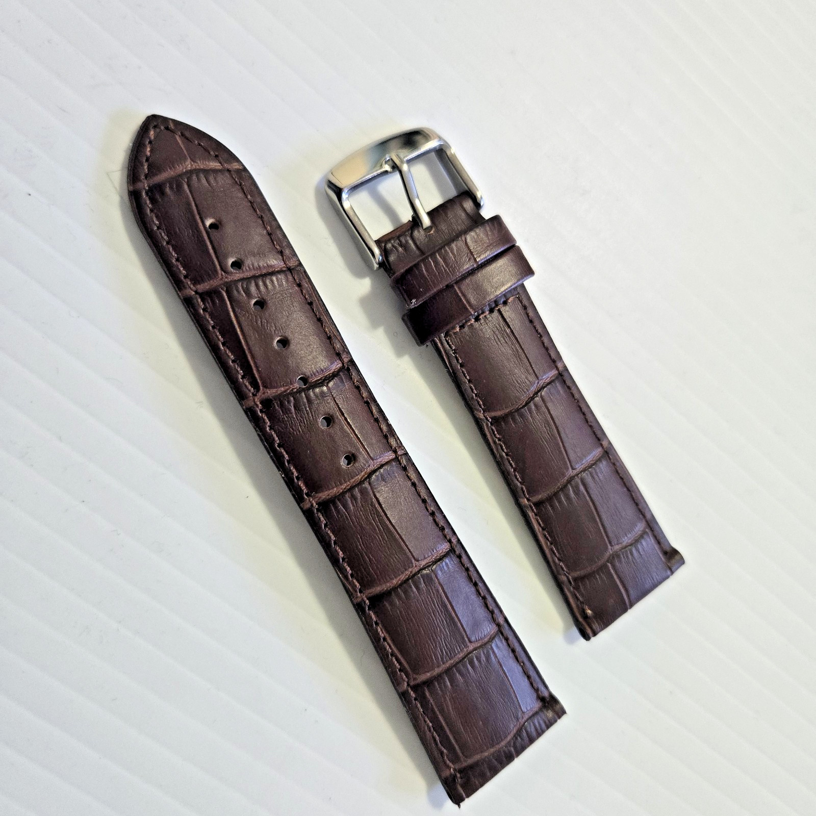 Vintage Hadley Roma MS898 Men’s Genuine Leather Watch Band Brown 24R Vintage Hadley Roma MS898 Men’s Genuine Leather Watch Band Brown 24R