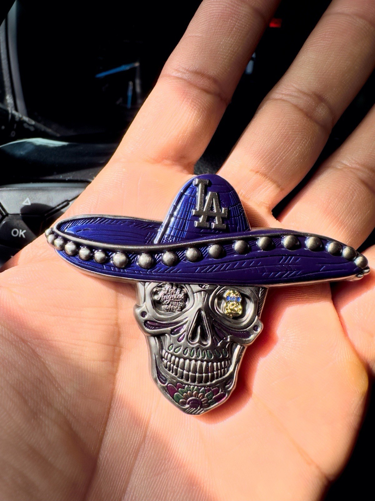 Skull Sombrero ICE challenge coin Skull Sombrero ICE challenge coin
