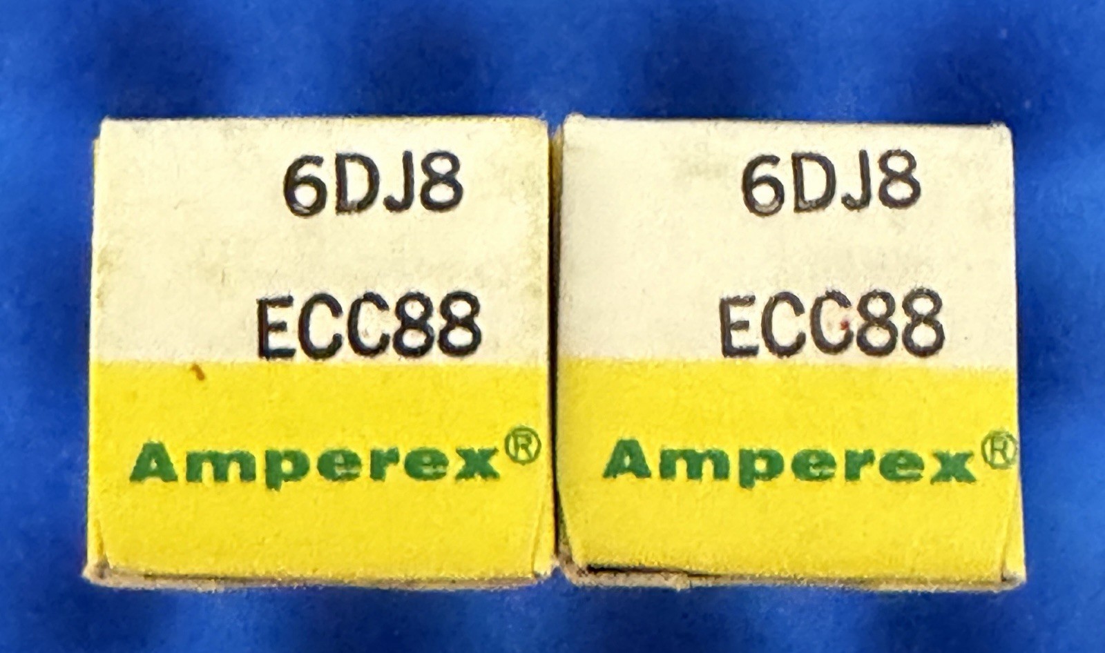 TWO Amperex ECC88 6DJ8 Tubes/ NOS /Amplitrex Tested💯/ Germany Orange Globe Cup