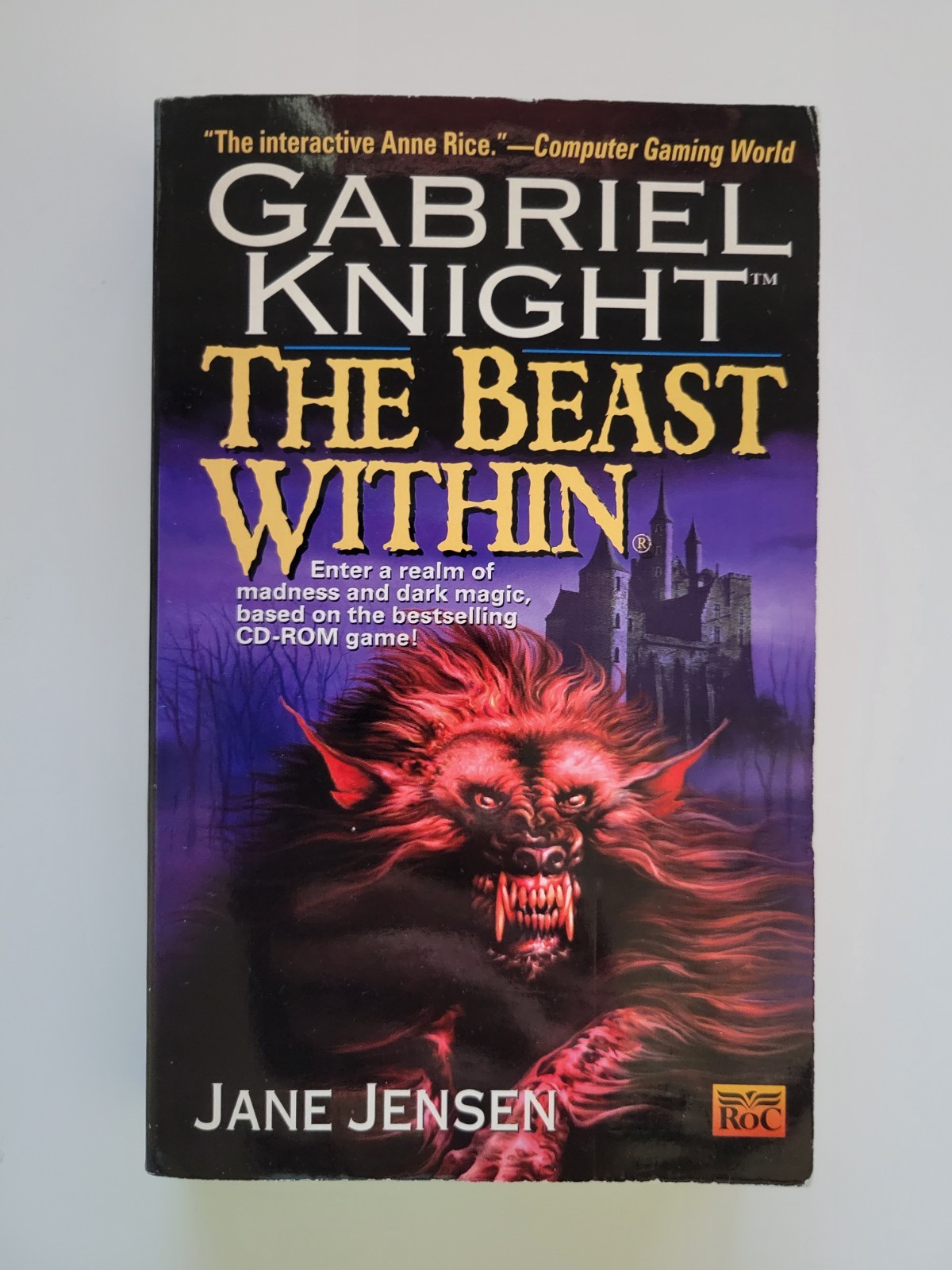 1998 GABRIEL KNIGHT THE BEAST WITHIN JANE JENSEN PAPERBACK ROC GAME TIE IN VG
