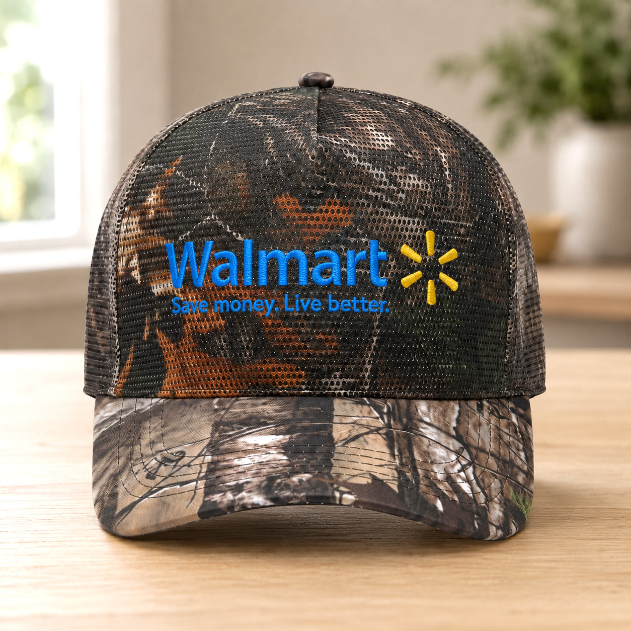 Walmart Camo Embroidered Trucker Mesh Snapback Adjustable Cap Hat