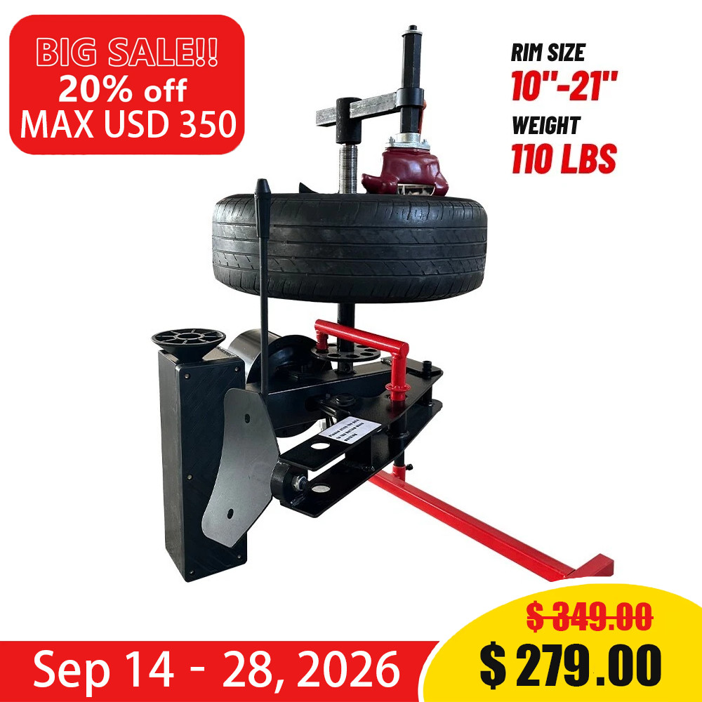 KATOOL KT-1030P Mini Tire Changer Machine 10-21 Inch for Road Rescue On Sale