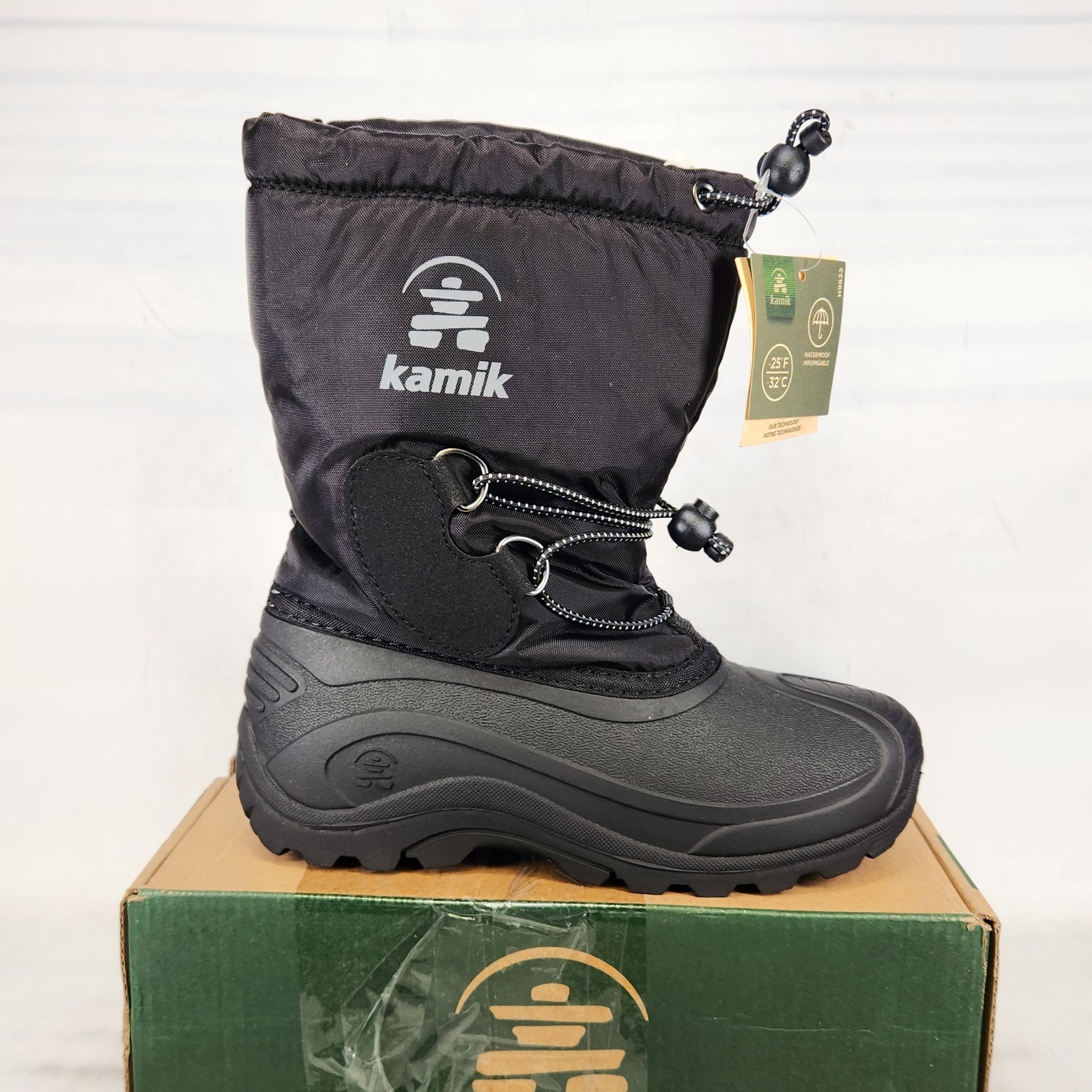 2 BIG KIDS - Kamik North Pole WATERPROOF INSULATED Snow Boots - Black