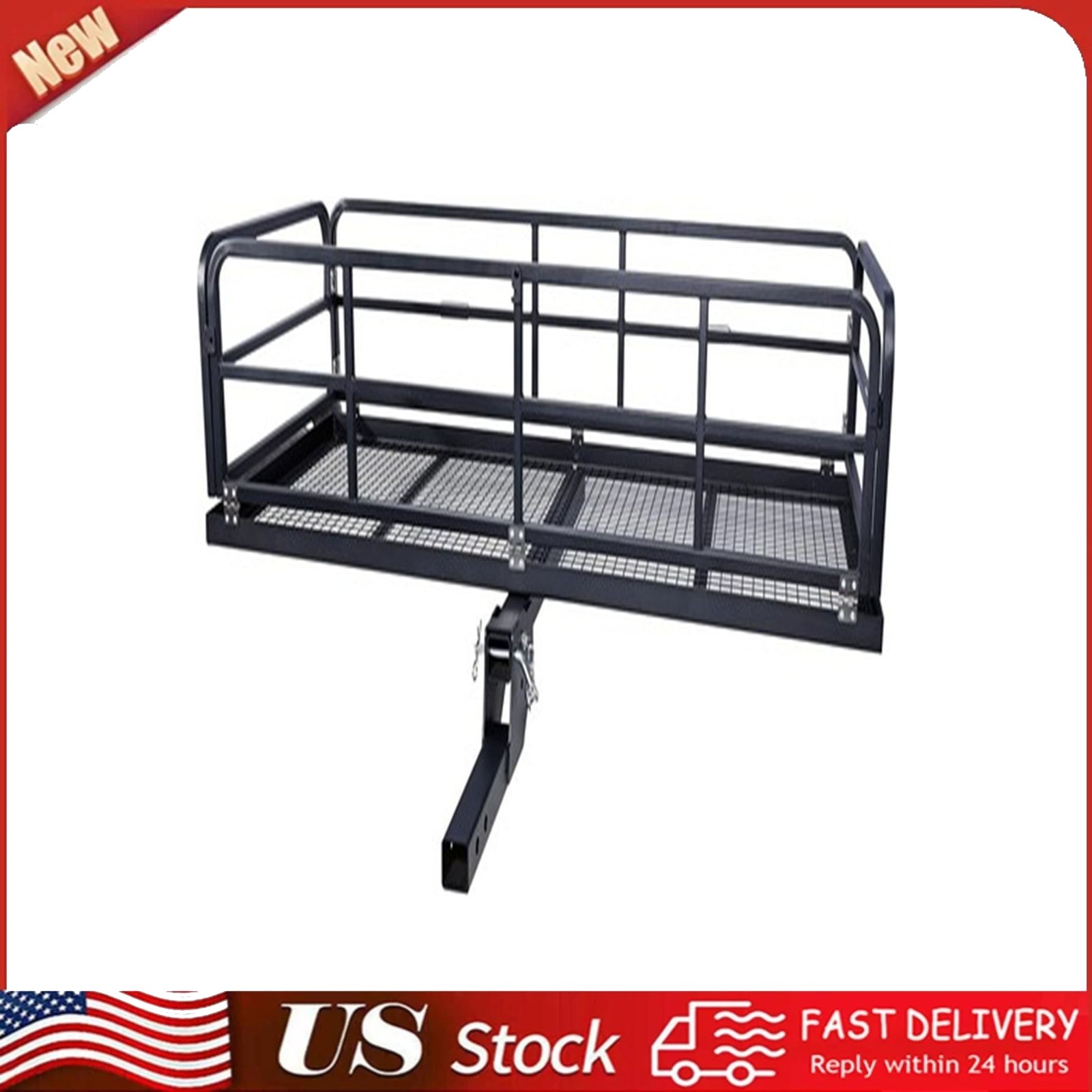 750 Lbs Folding Hitch Cargo Carrier Heavy Duty Steel Basket 2\
