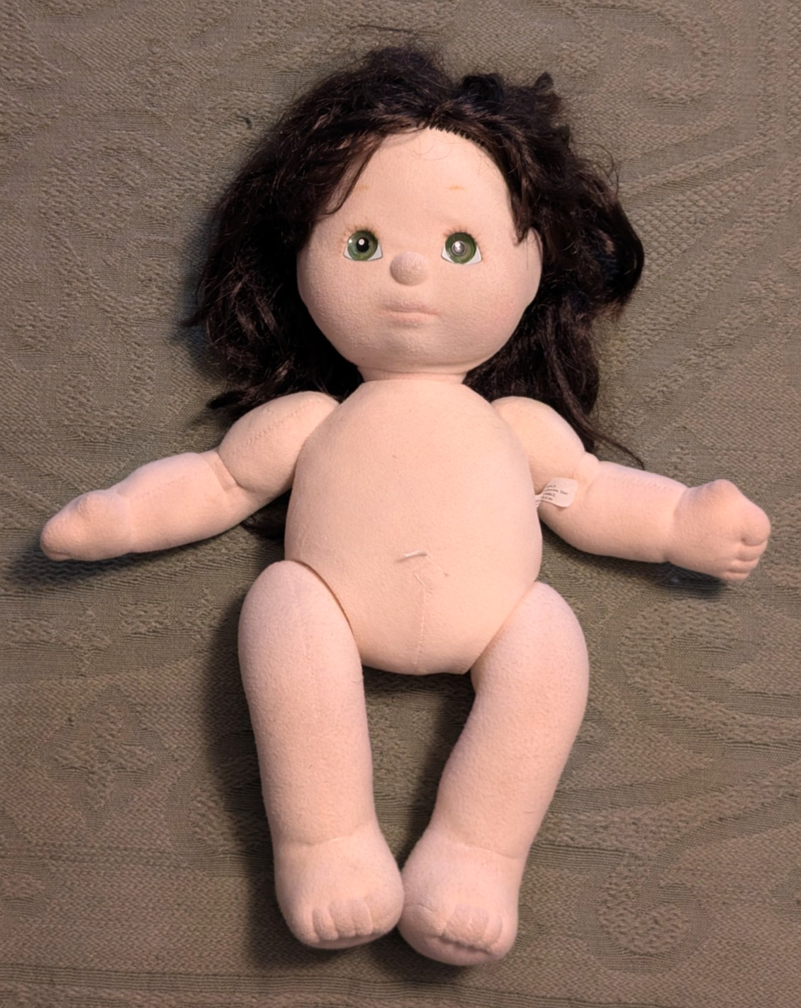 Vtg 1980s Mattel My Child Doll Brunette Dark Brown/Black Hair Green Eyes 1985