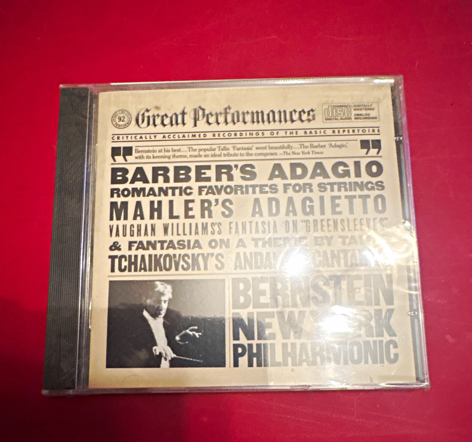 Leonard Bernstein/NY Philharmonic Barber\'s Adagio Romantic Favorites CD Leonard Bernstein/NY Philharmonic Barber\'s Adagio Romantic Favorites CD