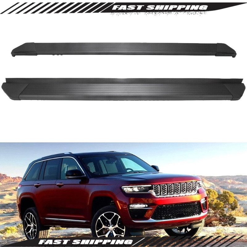 2x Running Boards for 22 23 24 25 Jeep Grand Cherokee 2-Row Side Steps Nerf Bar