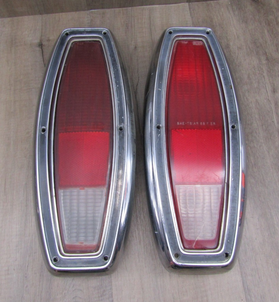 1968 1969 FORD RANCHERO TAIL LIGHTS - 1 NO CRACKS & 1 HAS CRACKS \