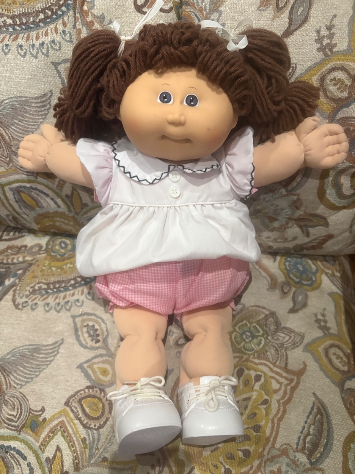 1983 CABBAGE PATCH KIDS DOLL Girl Brown Pigtails/VIOLET Eyes/PAPERS NIB 1983 CABBAGE PATCH KIDS DOLL Girl Brown Pigtails/VIOLET Eyes/PAPERS NIB