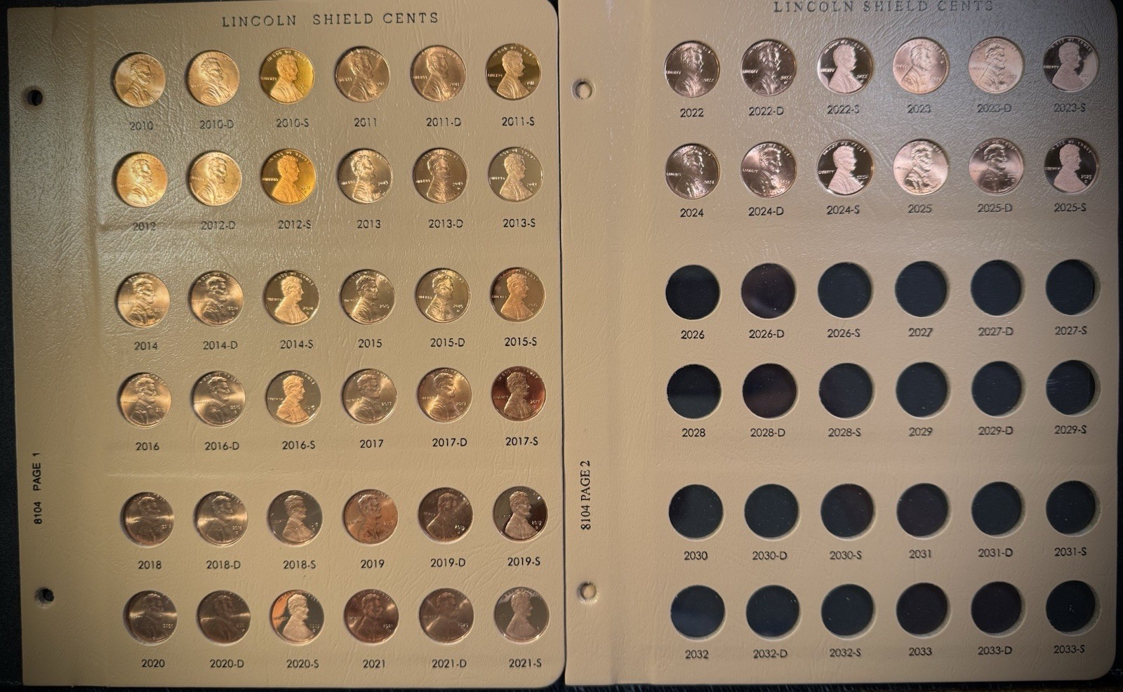 2010-2025 P D S Lincoln Shield Cent COMPLETE 48 Coin w PROOFS in NEW Dansco 8104 2010-2025 P D S Lincoln Shield Cent COMPLETE 48 Coin w PROOFS in NEW Dansco 8104