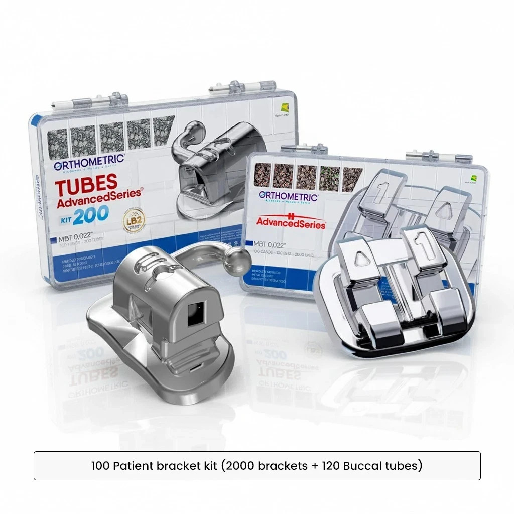 OrthoMetric Advanced Series Metal Bracket Kit MBT 022 (100 Cases) 1 PACK DDP USA