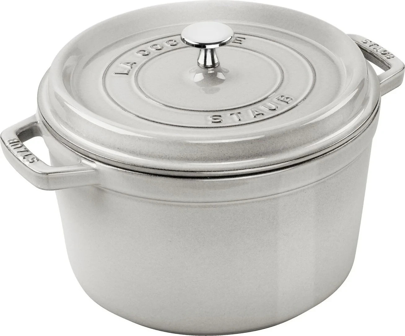 Staub La Cocotte – Round Cocotte 24 cm – White Truffle – 4.97 QT – Original Box Staub La Cocotte – Round Cocotte 24 cm – White Truffle – 4.97 QT – Original Box