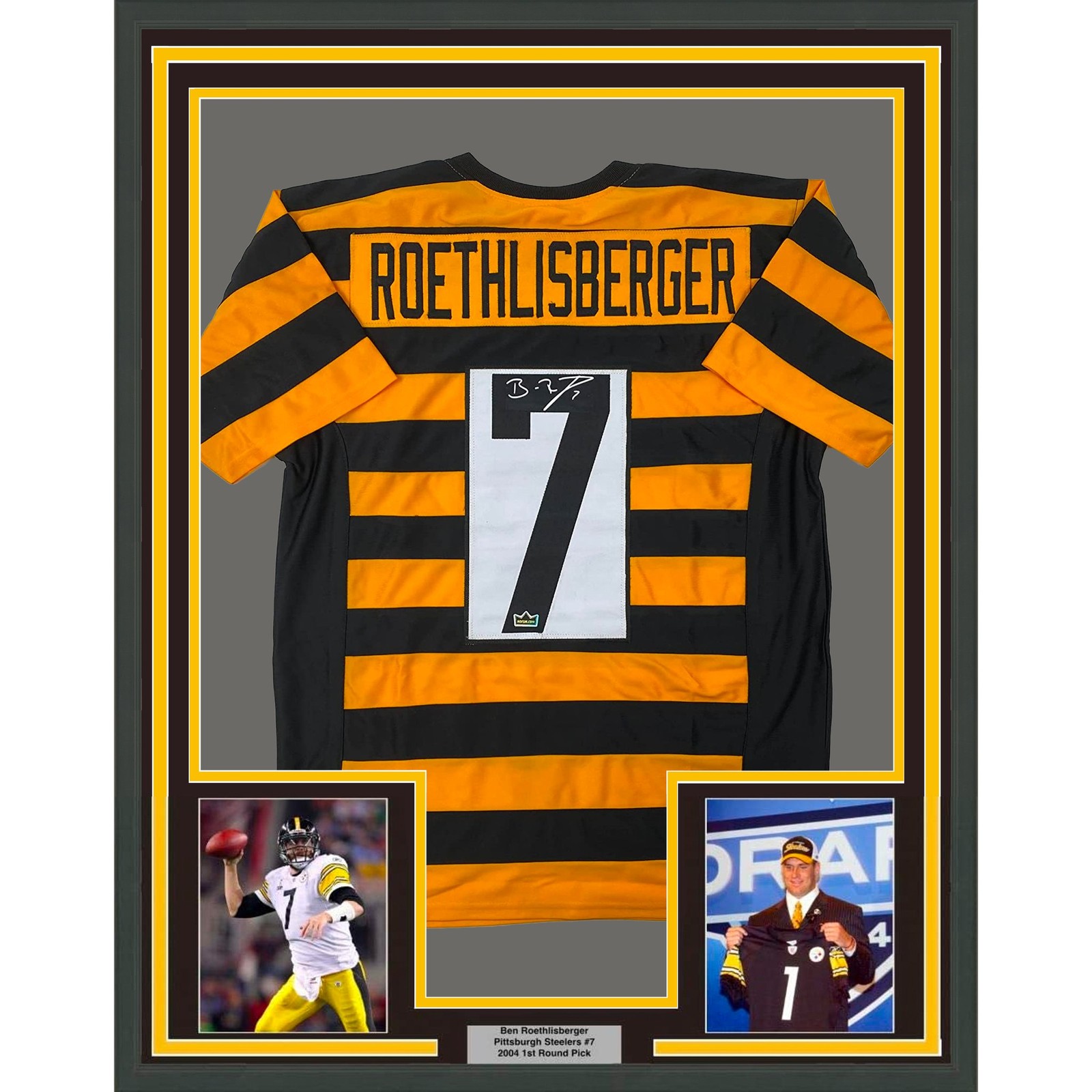 Framed Facsimile Autographed Ben Roethlisberger 35x39 Jersey Framed Facsimile Autographed Ben Roethlisberger 35x39 Jersey