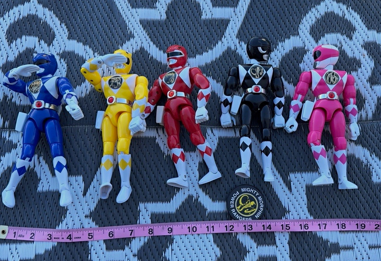 Vintage 1994 Bandai Mighty Morphin Power Rangers 8” Action Figures Lot of 5