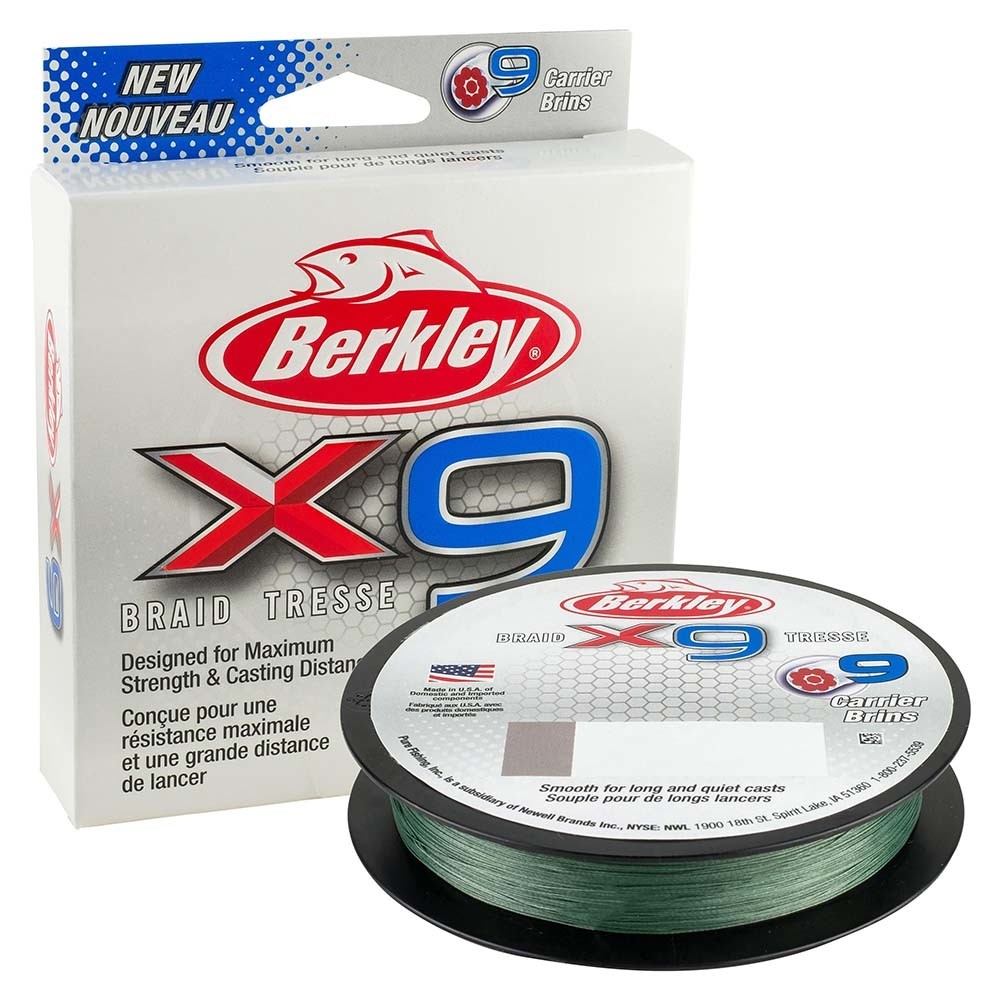Berkley 1486813 X9 Braid Low-Vis Green 15Lb 164 Yds X9Bfs15-22