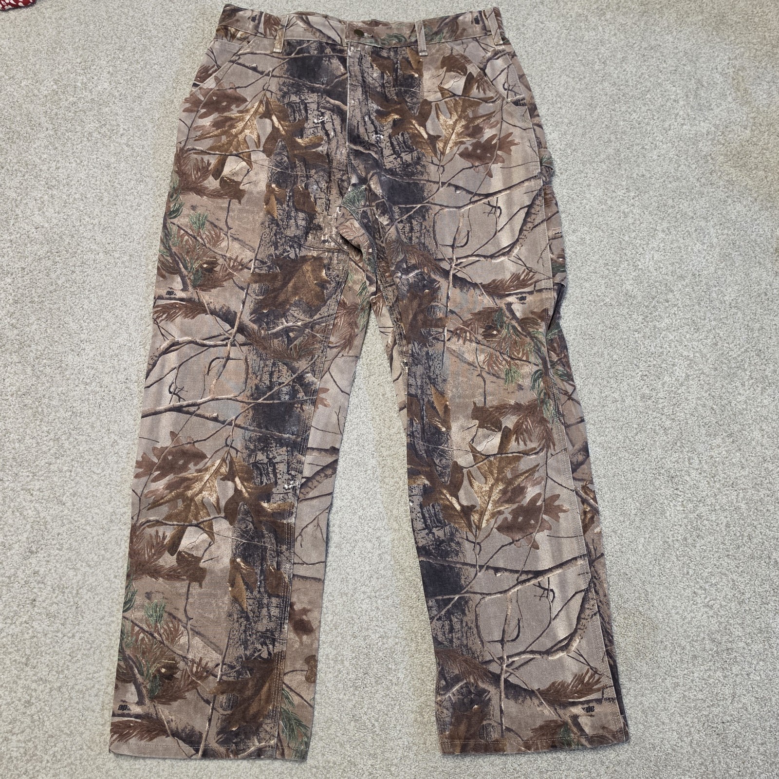Y2k Carhartt B235 CAP Camo Realtree Carpenter Pants 36x32 (34x31) Dungaree Fit 