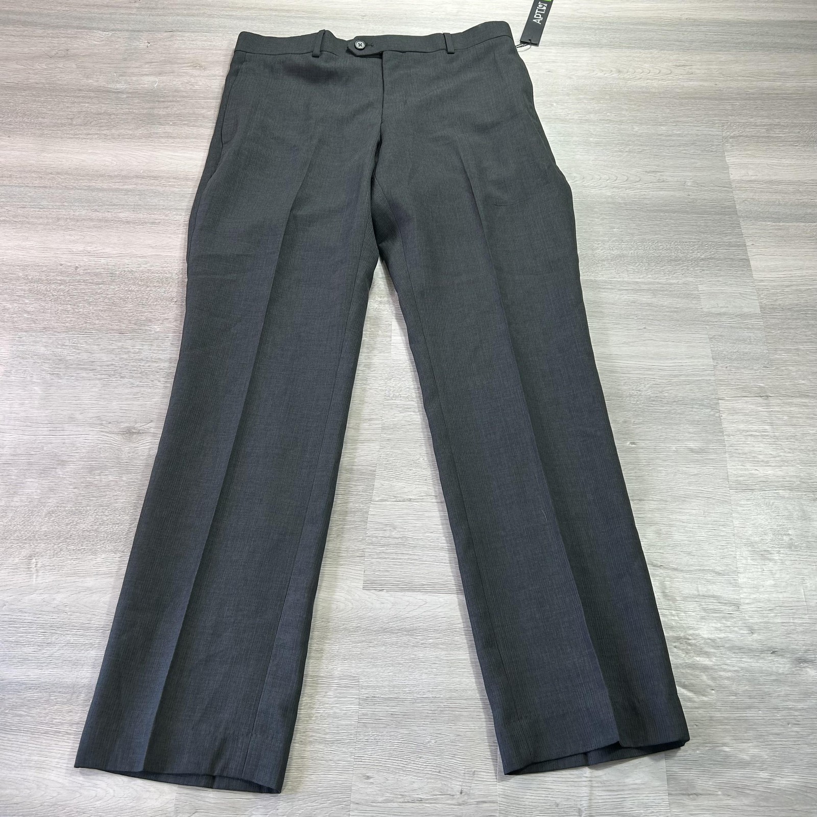 NEW APT.9 Pants Mens 30x30 Gray Extra Slim Fit Dress Herringbone Flat Front