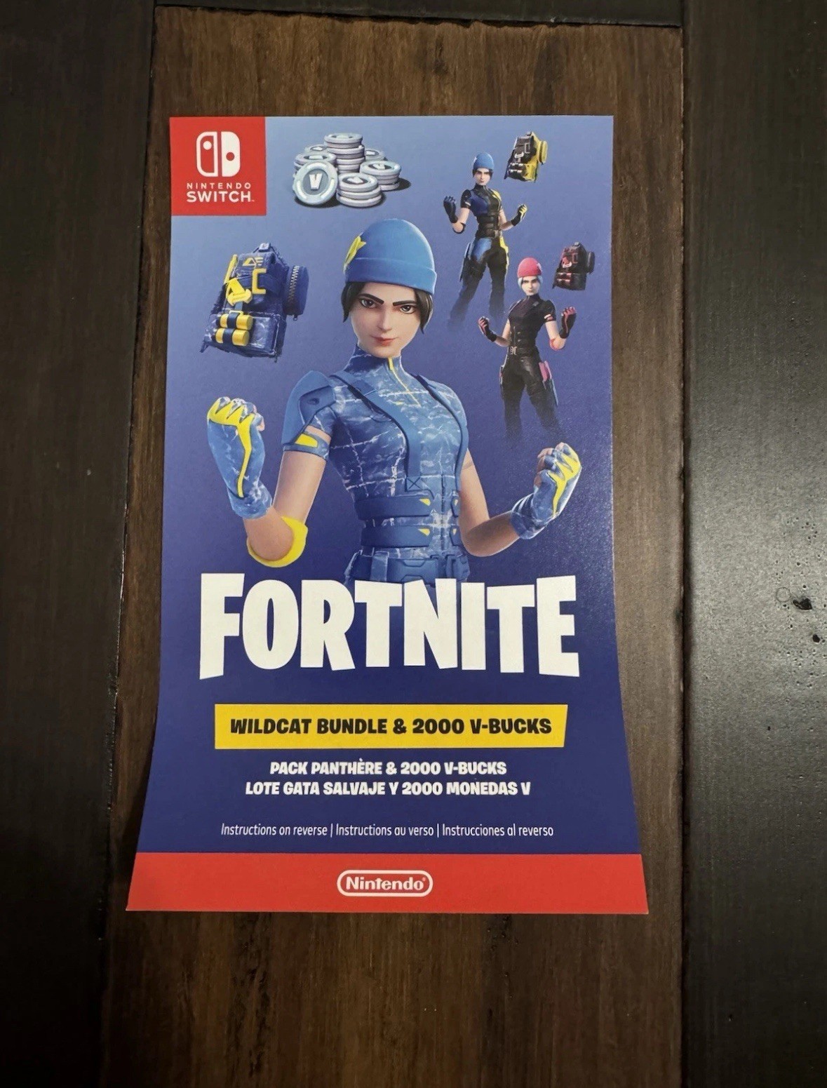 Nintendo Switch Fortnite Wildcat Code & 2000 V-Bucks (UNUSED) Nintendo Switch Fortnite Wildcat Code & 2000 V-Bucks (UNUSED)