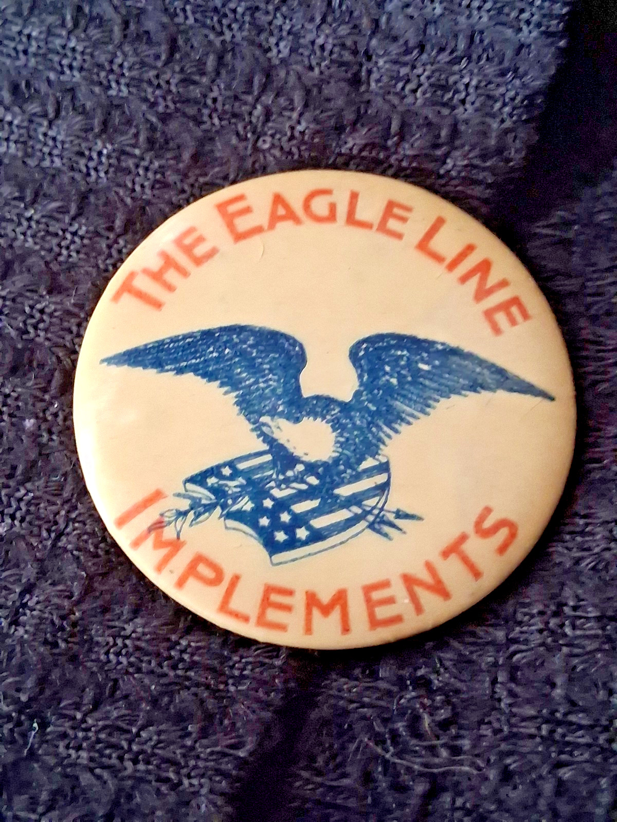 Vintage 1910-1920\'s The Eagle Line Implements Celluloid Pinback Button