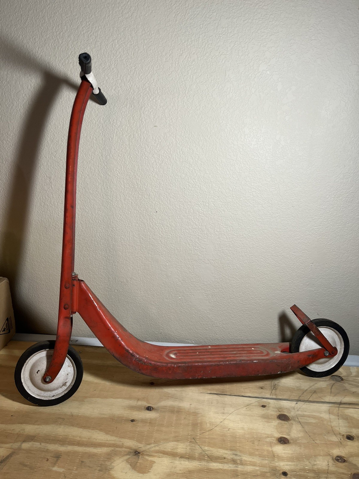 Vintage 50s Radio Line Red Metal Kick Scooter with Stand original 