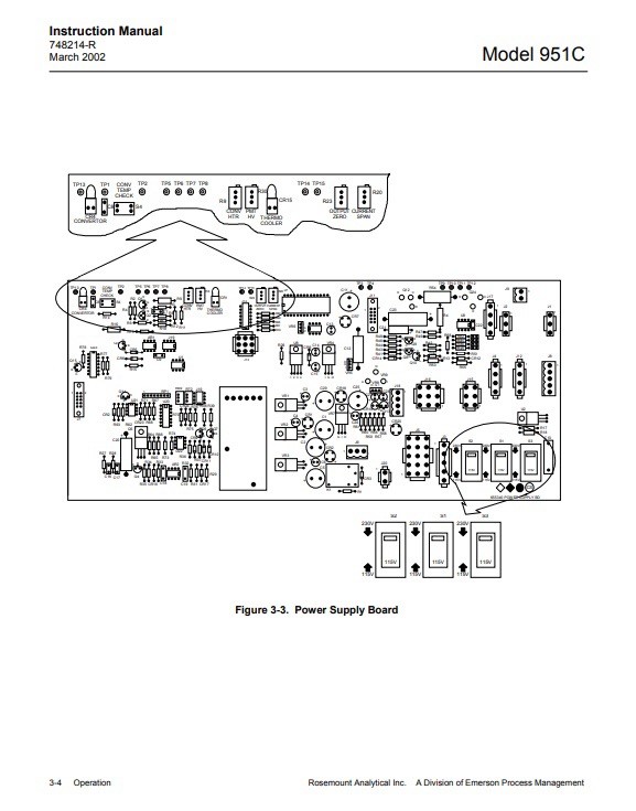 Rosemount 951C NOx Analyzer Power Supply Board