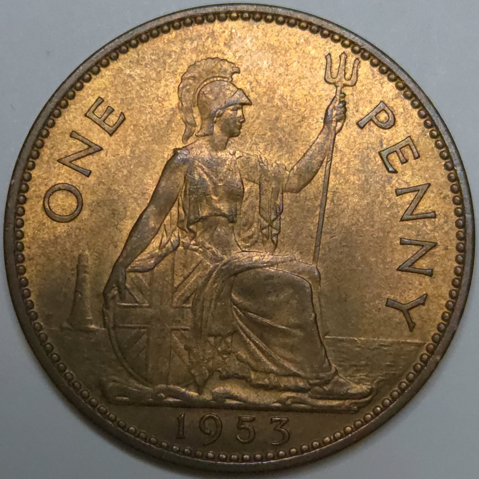 1953 Great Britain One Penny - AU (Lot#1)