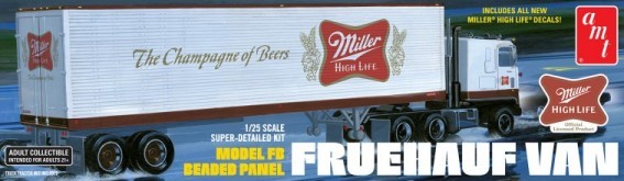 AMT 1234 1:25 Miller Beer Fruehauf 40\' Semi-Trailer Plastic Model Kit