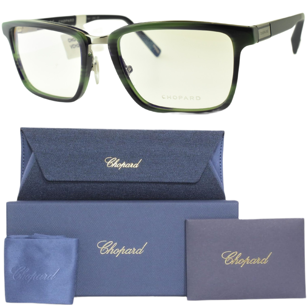 NEW CHOPARD VCH252 0931 Green Rectangle Full Rim Optical Frame Eyeglasses NEW CHOPARD VCH252 0931 Green Rectangle Full Rim Optical Frame Eyeglasses