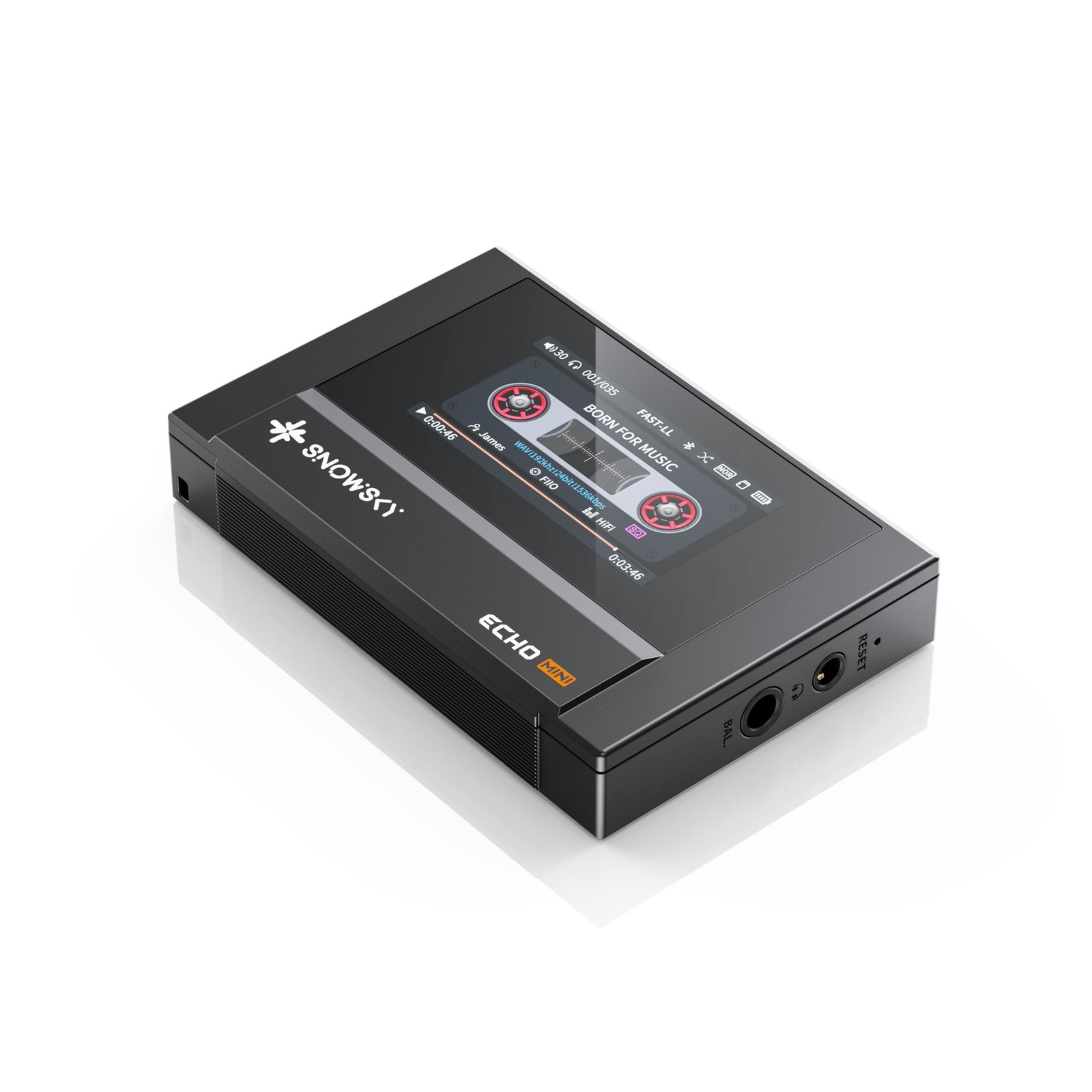 SnowSky/FiiO Echo MINI HiFi Bluetooth MP3 Player, 15Hours Playback, Black 