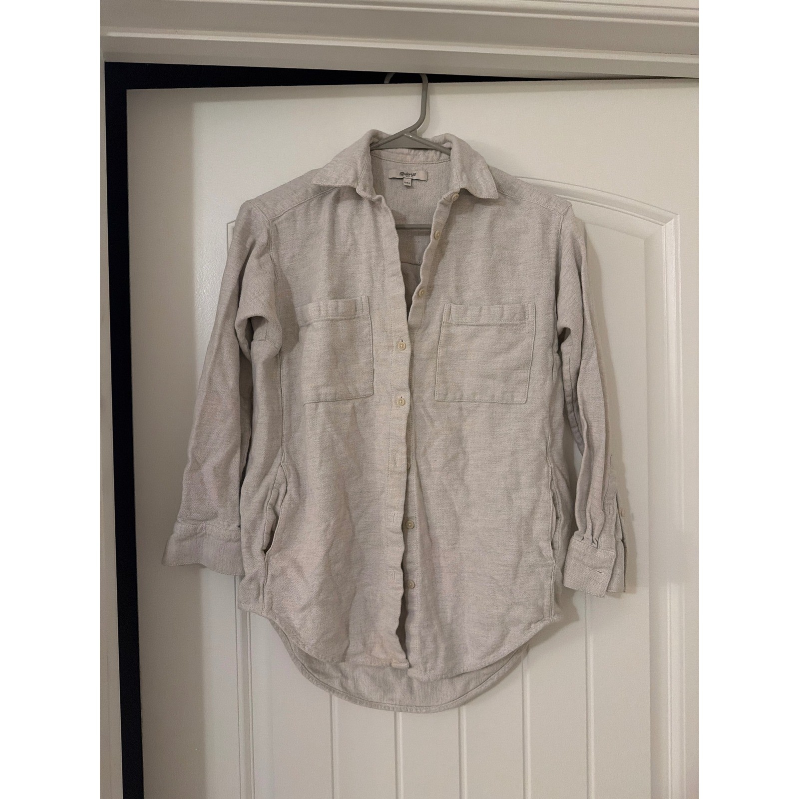 Madewell Sunday Flannel Shirt Oatmeal Heather Button Down with Pockets XXS Madewell Sunday Flannel Shirt Oatmeal Heather Button Down with Pockets XXS