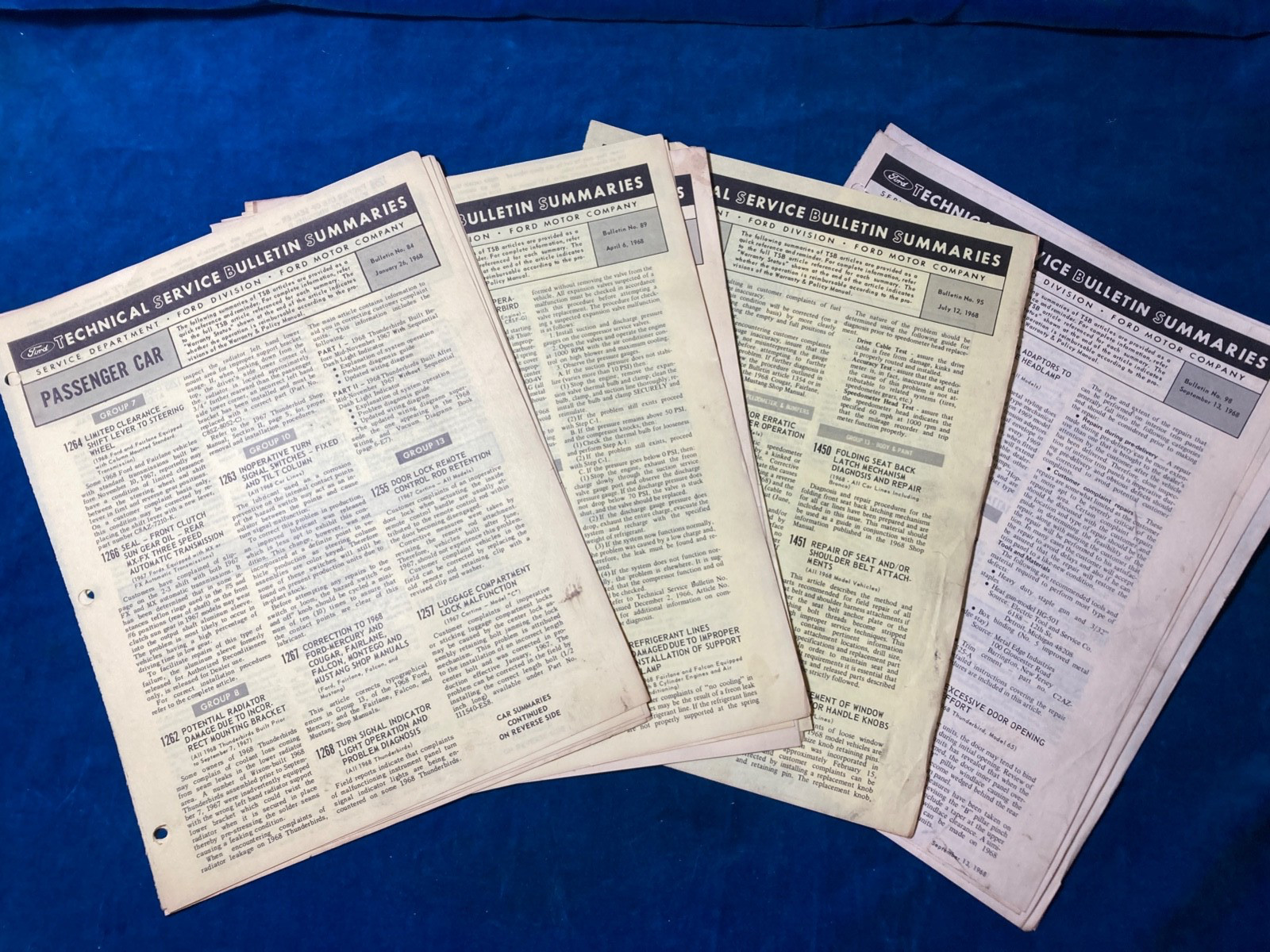 Original Ford Dealership Ford Technical Service Bulletin Summaries 1968 Original Ford Dealership Ford Technical Service Bulletin Summaries 1968