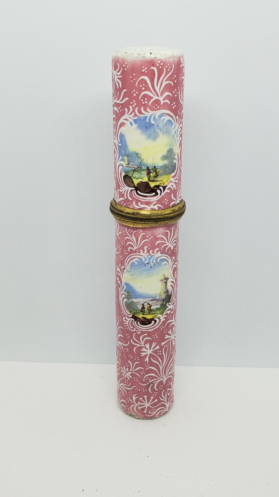 Antique 18th Century Staffordshire Bilston or Battersea Enamel Bodkin Case Etui