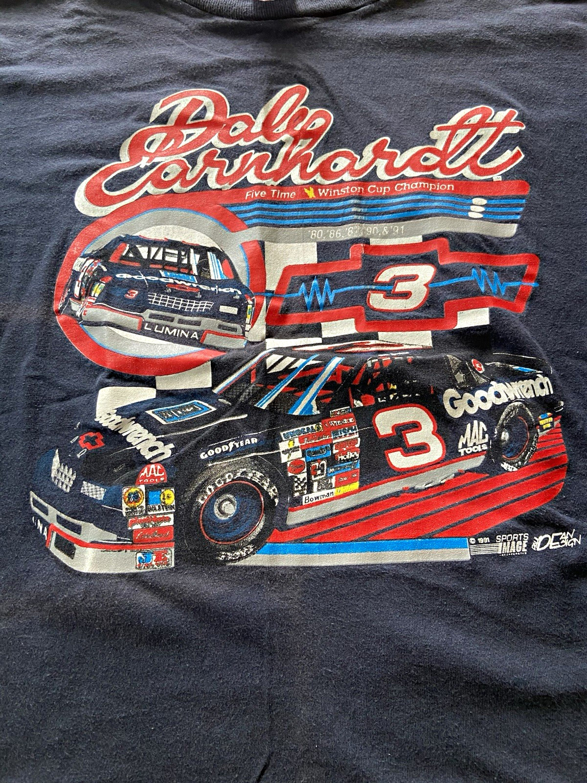 VTG 1991 Sports Image Dale Earnhardt NASCAR #3 Goodwrench Shirt L black VTG 1991 Sports Image Dale Earnhardt NASCAR #3 Goodwrench Shirt L black