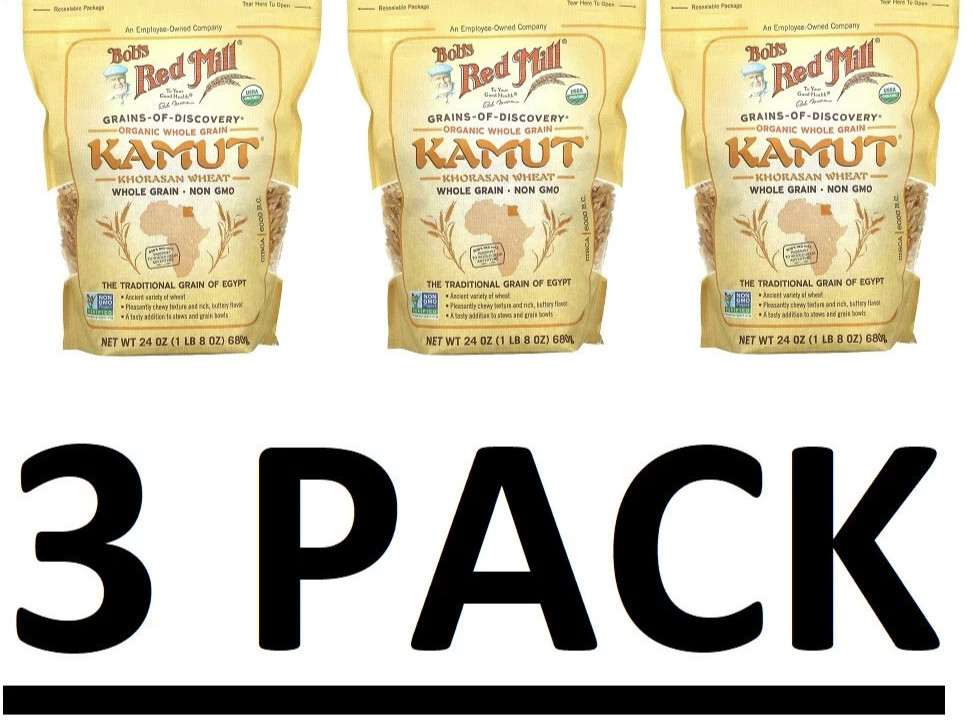 3 PACK - Bob's Red Mill Organic Whole Grain Kamut 24 oz Pkg (Total 4.5 lb) 3 PACK - Bob's Red Mill Organic Whole Grain Kamut 24 oz Pkg (Total 4.5 lb)