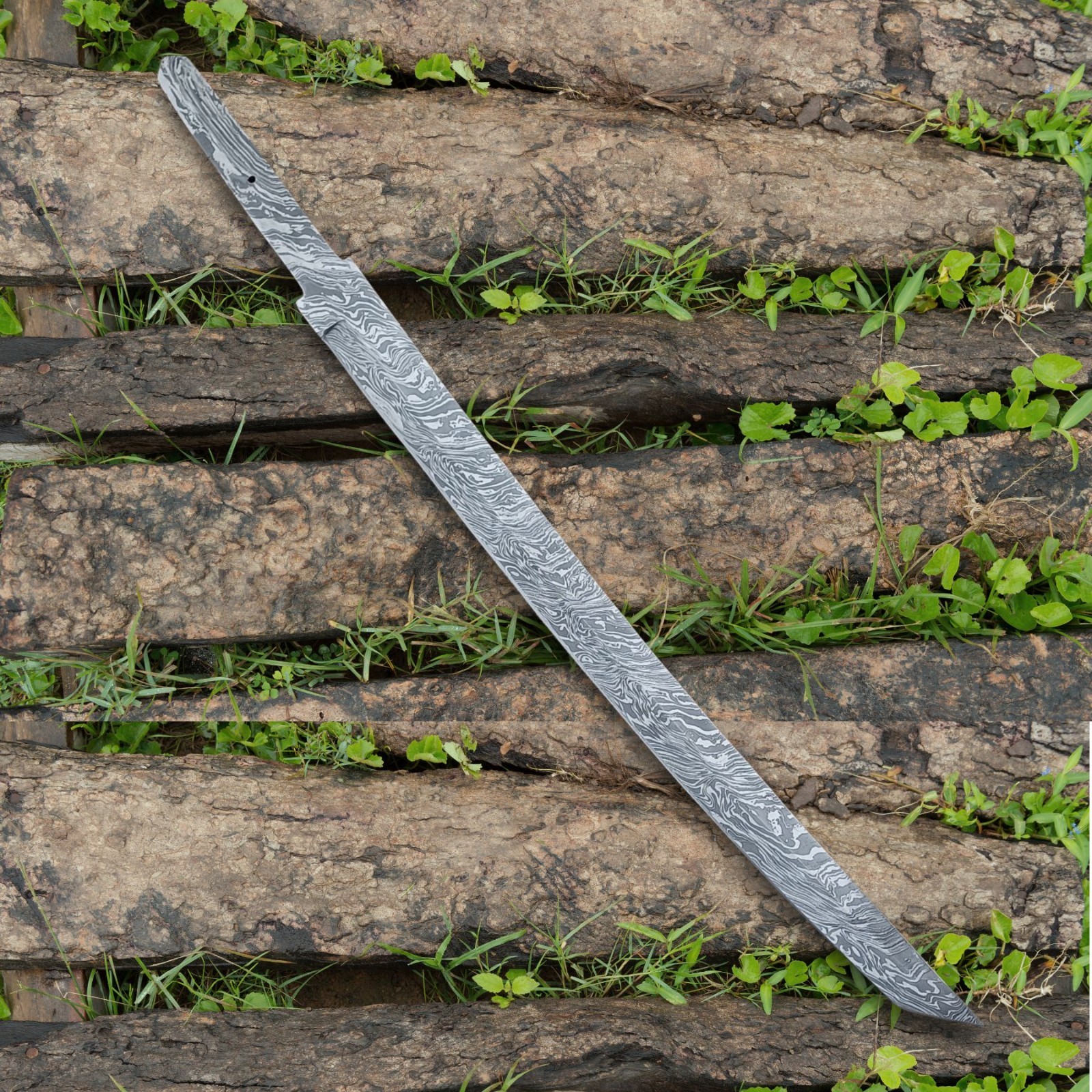 DAMASCUS HANDMADE JAPANESE SAMURAI KATANA SWORD FULL TANG BLANK BLADE 23\ DAMASCUS HANDMADE JAPANESE SAMURAI KATANA SWORD FULL TANG BLANK BLADE 23\