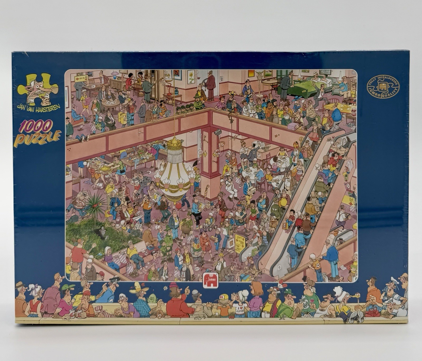 Jan van Haasteren SHOP TIL YOU DROP Comic Puzzle 1000 Pc JUMBO Sealed Vintage Jan van Haasteren SHOP TIL YOU DROP Comic Puzzle 1000 Pc JUMBO Sealed Vintage