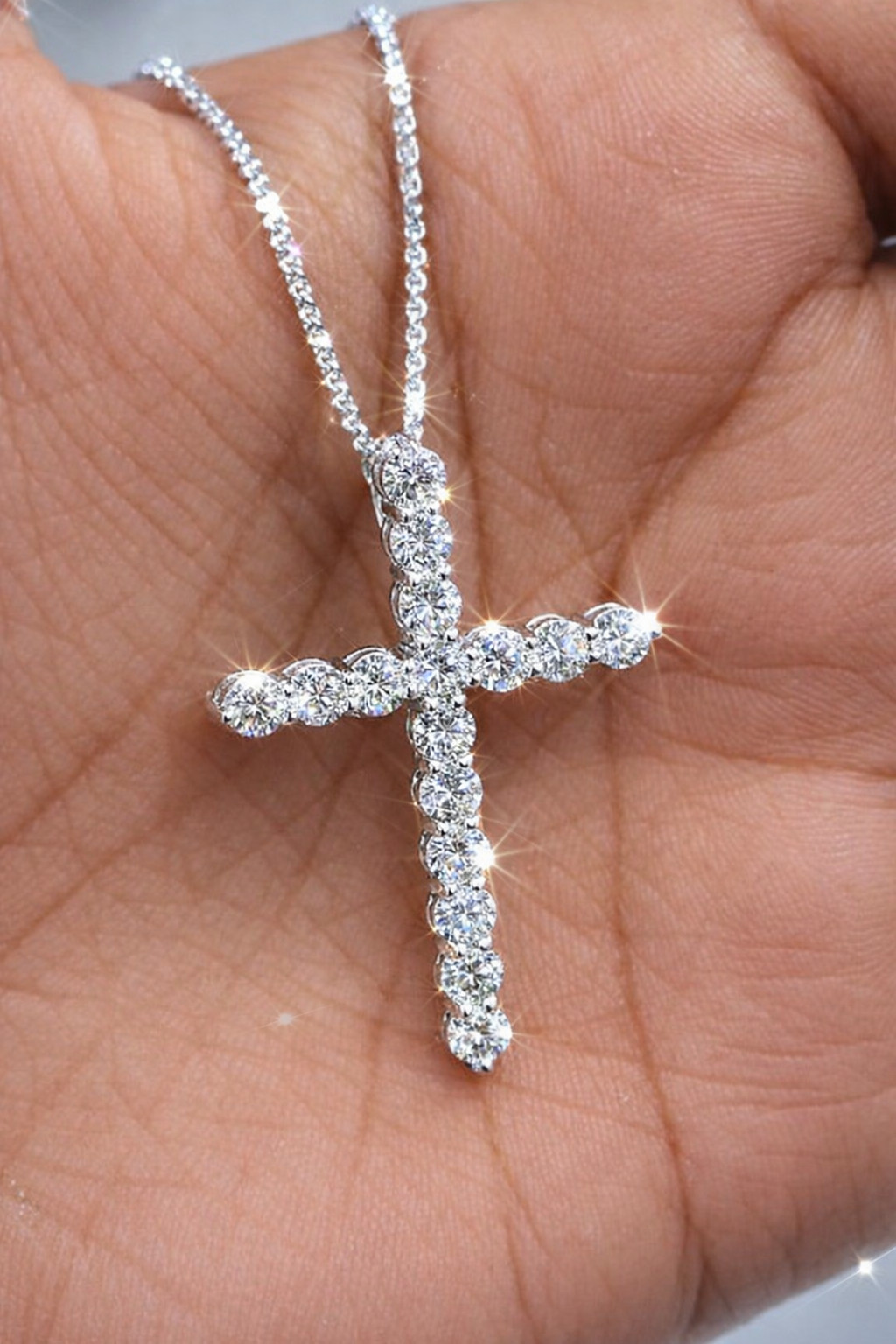 Certified 4.00 CT Lab Created Diamond Cross Pendant Solid 14K White Gold Certified 4.00 CT Lab Created Diamond Cross Pendant Solid 14K White Gold