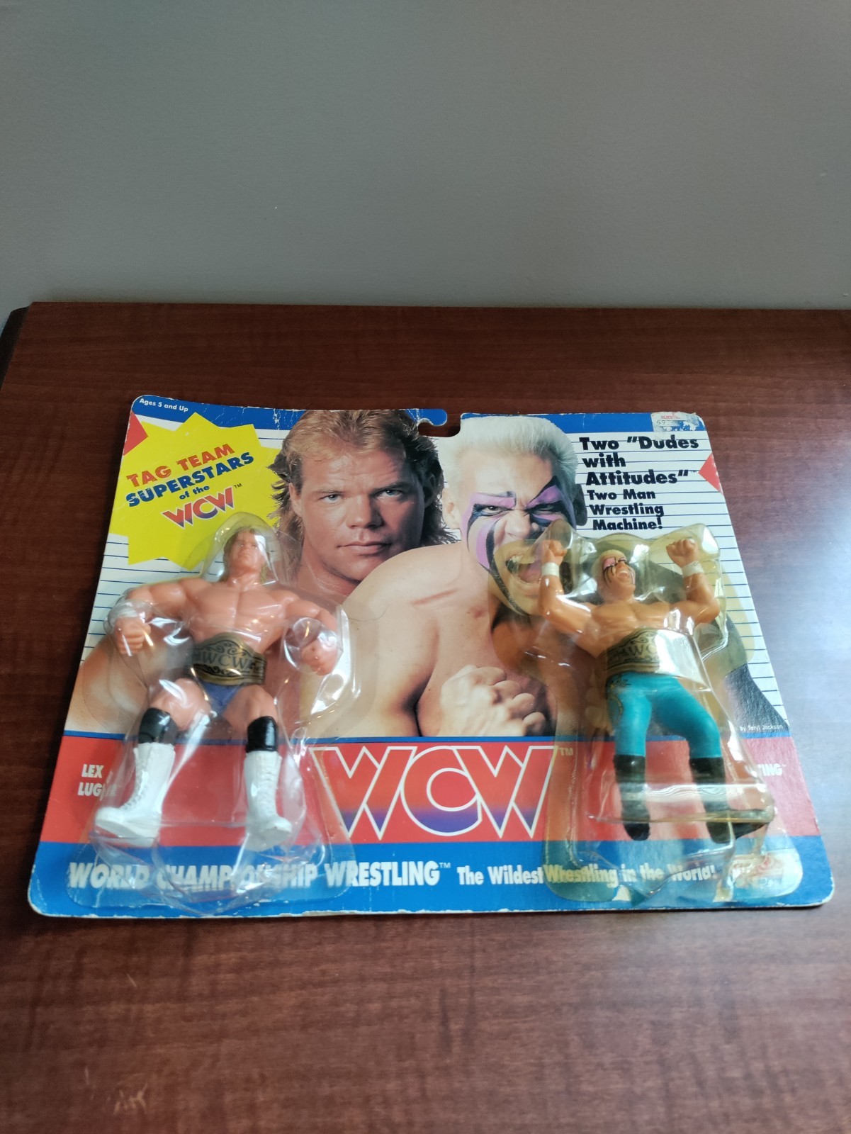 WCW TAG TEAM SUPERSTARS LEX LUGER STING GALOOB VINTAGE 1990 NEW WRESTILNG