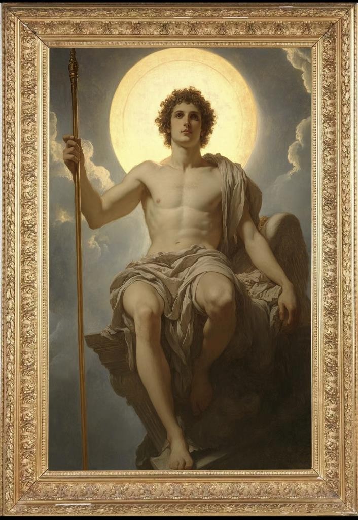 Hand Painted Oil Painting Apollo Sun God Greek Mythology Classical Figure Canvas Hand Painted Oil Painting Apollo Sun God Greek Mythology Classical Figure Canvas
