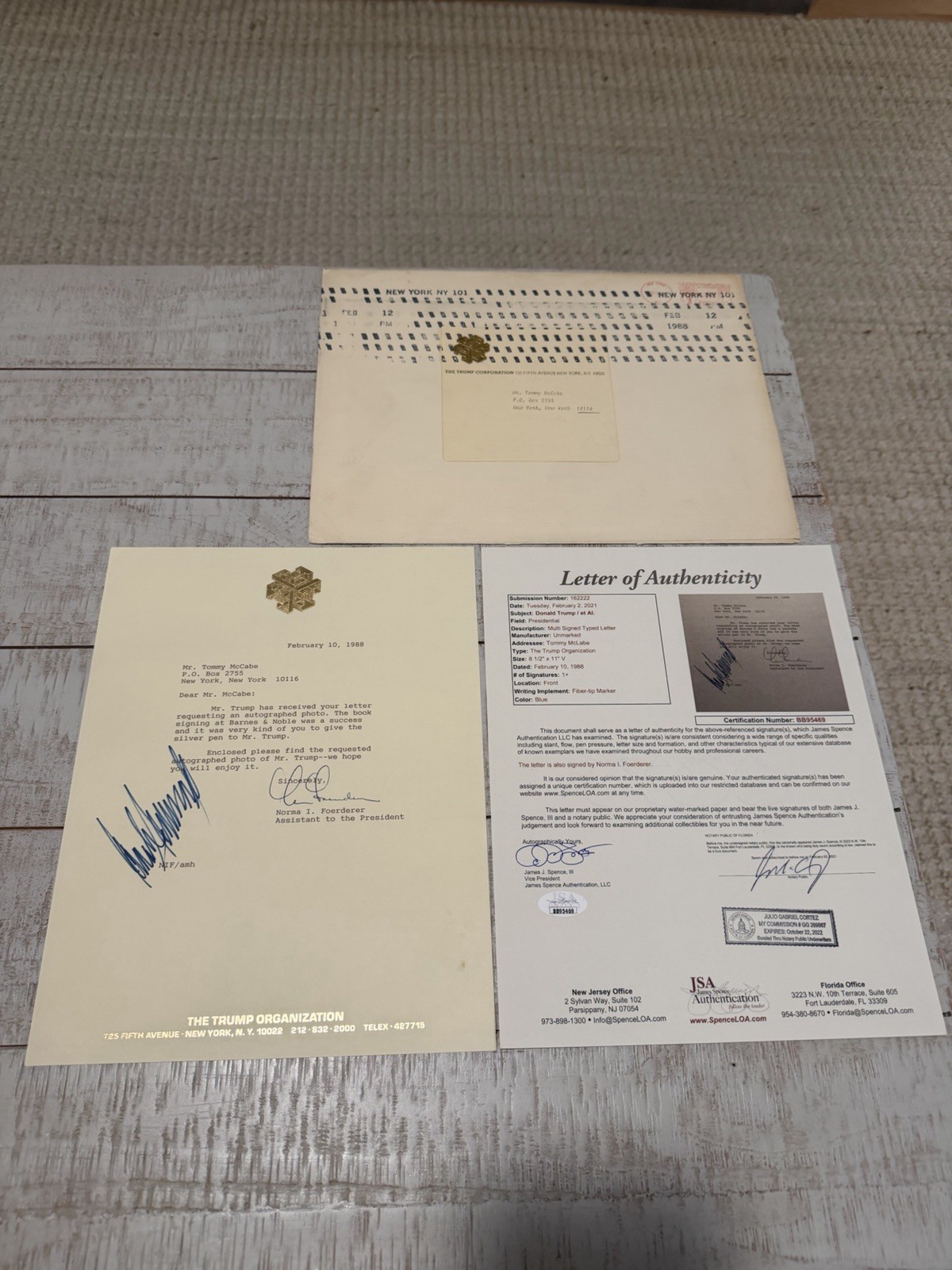 1988 PRESEIDENT DONALD TRUMP SIGNED LETTER REFERENCING ART OF THE DEAL, JSA RARE 1988 PRESEIDENT DONALD TRUMP SIGNED LETTER REFERENCING ART OF THE DEAL, JSA RARE