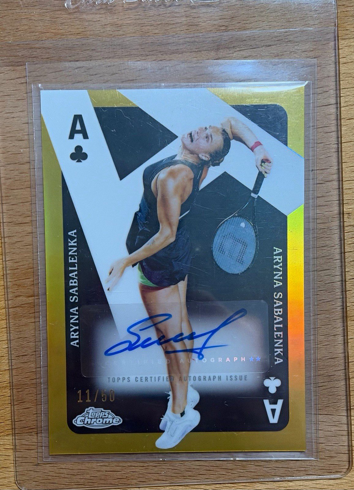 Topps 2024 Topps Chrome Aces Autographs Aryna Sabalenka Gold /50 Auto RC