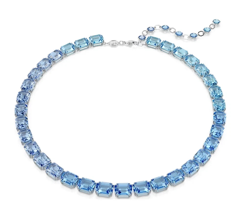 Swarovski Millenia Necklace Octagon Cut Blue Gradient Crystal Rhodium Plated Swarovski Millenia Necklace Octagon Cut Blue Gradient Crystal Rhodium Plated