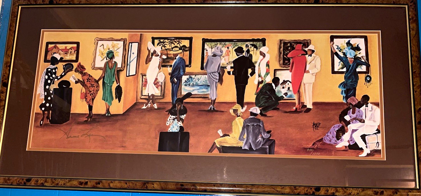 Annie Lee Signed 889/1200 Limited Edition 1992 Matted & Framed Landscape Figures
